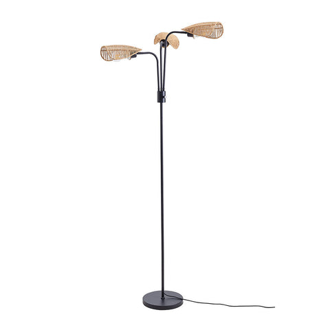 Paper Rope String-Wrapped Lampshade 3-Light Floor Lamp, FI1122(Ver.2)