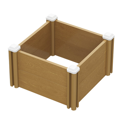 Plastic Wood-Grain Raised Garden Bed Planter, GG010017