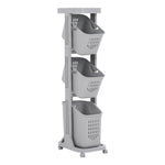 Livingandhome 4-Tier Storage Rack Laundry Basket with Wheels, WM0229