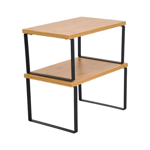 Set of 2 Stackable Kitchen Spice Storage Racks Countertop Shelves, FL320005