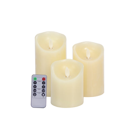 3Pcs Remote-Controlled LED Flameless Candle Set, SC0976