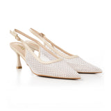 Pointed-Toe Slingback Heels with Adjustable Buckle Strap, CS300723