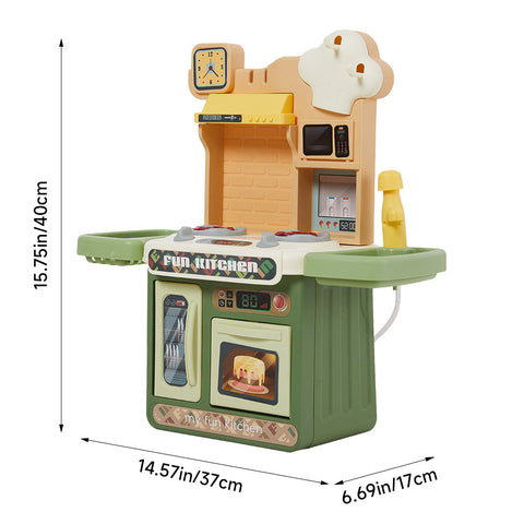 Kids Pretend Kitchen Playset with Sounds, Light and Play Food, SI0202