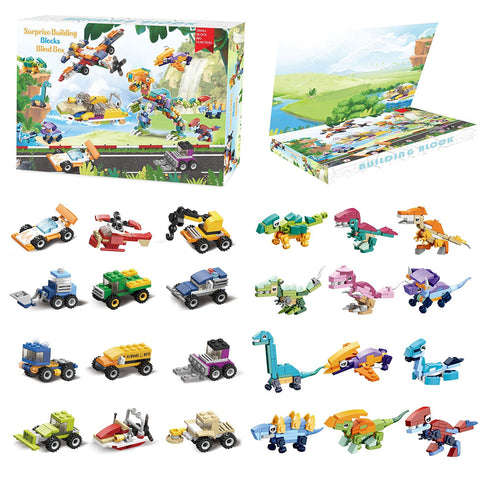 Christmas Advent Calendar Car Dinosaur Building Blocks Toy Set, SC2025