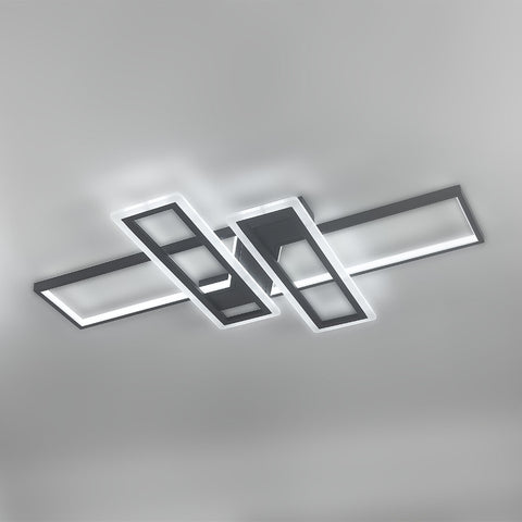 Livingandhome Geometric Black Frame LED Ceiling Light, LG1105