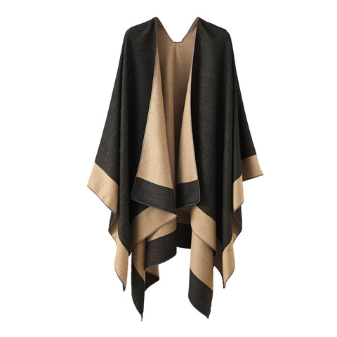 Reversible Oversized Open Front Shawl Wrap, CA290095