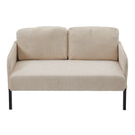 2-Seat Beige-White Corduroy Sofa for Living Room, XY0467(Ver.2)