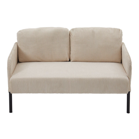 2-Seat Beige-White Corduroy Sofa for Living Room, XY0467(Ver.2)