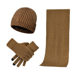 3 in 1 Winter Knitted Hat Scarf Gloves Set, HF0583