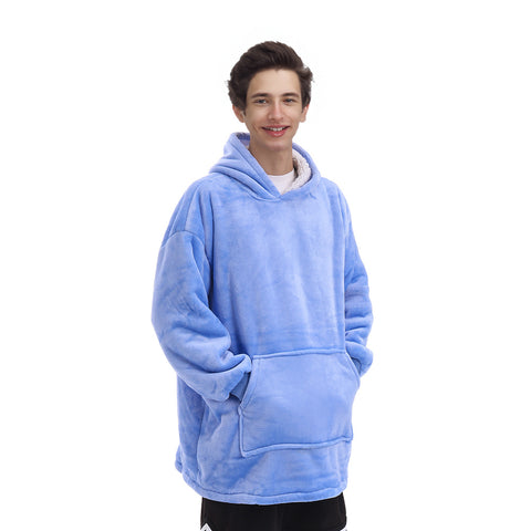 Sheonly Sherpa Flannel Oversized Hoodie Blanket, SW0833
