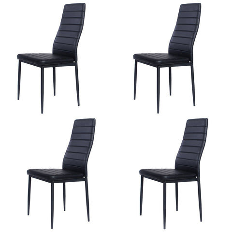 Livingandhome Set of 4 Modern Faux Leather Armless High Back Dining Chairs, XY0697