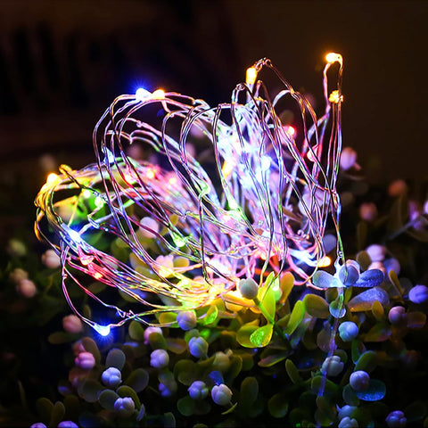 Livingandhome 5M Fairy String Lights, RGB, Powered by 3 AA Batteries, AJ0190