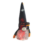 Livingandhome Black Halloween LED Plush Gnome with Cane, SW0628