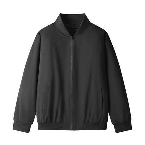 XXL Black Male Zipper Bomber Jacket Casual Varsity Coat, WO0465