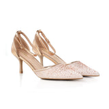 Elegant Embellished Pointed-Toe Heels with Adjustable Ankle Strap, CS300759