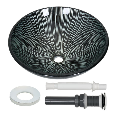 Tempered Glass Countertop Washbasin Vessel Sink, MB150055