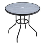 Livingandhome Garden Tempered Glass Wood Grain Coffee Table, LG1258