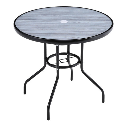 Livingandhome Garden Tempered Glass Wood Grain Coffee Table, LG1258