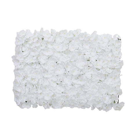 Livingandhome Handcrafted White Silk Hydrangea Flower Panel, SC0272