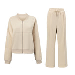 Front Zip Casual Tracksuit Set, CC060324