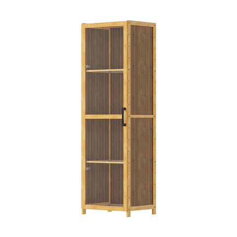 4-Tier Narrow Bookcase Storage Cabinet with Acrylic Door, FL250067