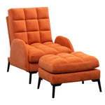 Livingandhome Leisure Recliner with Footstool Metal Legs, ZH1736