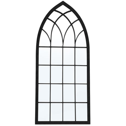 Livingandhome Black Cathedral Window Wall Mirror, FI1290