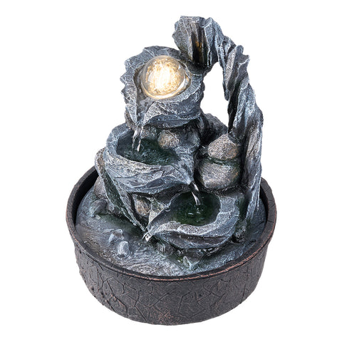 Tabletop Waterfall Fountain with LED Lighting, GD030021 (Ver.2)