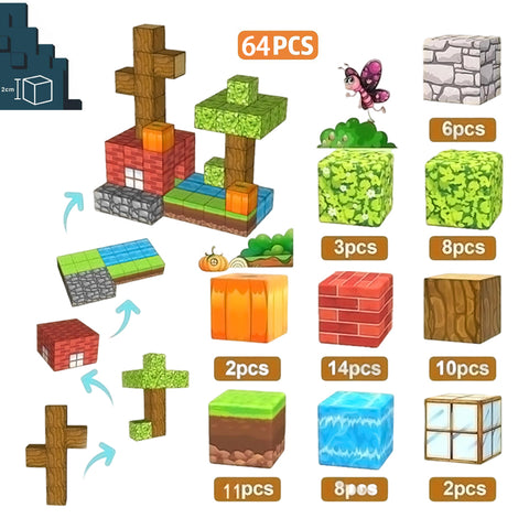 Children Magnetic Building Blocks Toy Set, TE380009 (Ver.2)