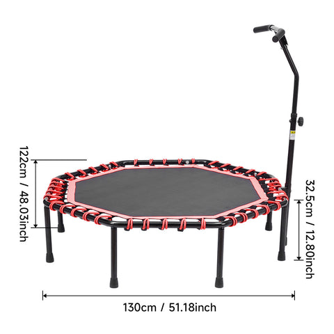 51in Bungee Cords Octagonal Trampoline with Adjustable T-Bar Handle, DM0894