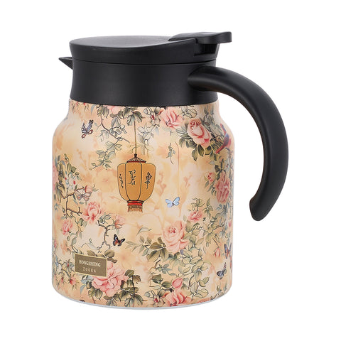 Vintage Floral-Design Teapot with Built-in Infuser, HD320007
