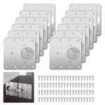 12Pcs Stainless Steel Hinge Repair Plate with Mounting Screws, ZY0047