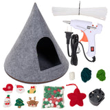 Christmas Tree Cat House DIY Craft Kit with Hot Glue Gun, PK080166