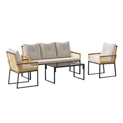 Rattan Sofa Coffee Table Furniture Set for Indoor/Outdoor, LG1581LG1582