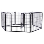 6 Panels Foldable Black Metal Pet Playpen, MC0012