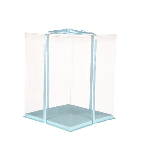 Clear Plastic Cake Gift Box with Ribbon, SC0993