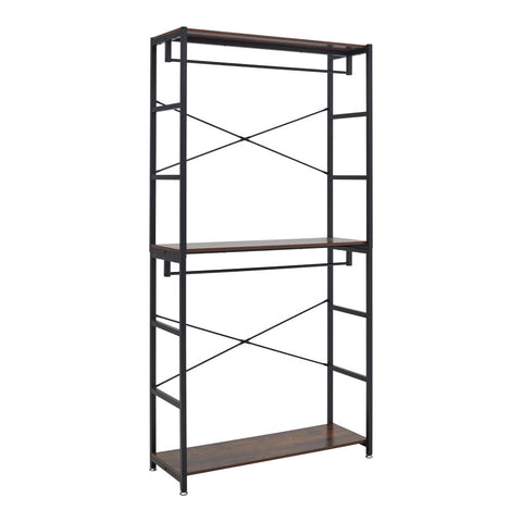 H&O Direct 2 Tier Clothing Rack with Storage Shelves, XY0332