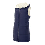 Reversible Mid-length Hooded Sleeveless Cotton Padded Vest for Casual Winter Style, WO0396