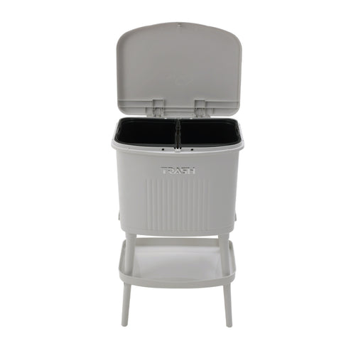 21L 2-Tier Dry Wet Separation Trash Bin with Inner Buckets, WM0672