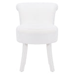 Livingandhome Modern Plush Upholstered Dressing Table Chair with White Legs, FA0012
