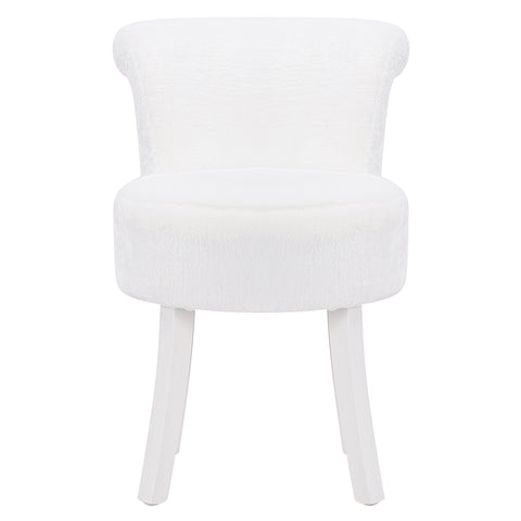 Livingandhome Modern Plush Upholstered Dressing Table Chair with White Legs, FA0012