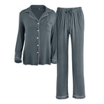 Long Sleeve Camp Collar Loungewear Set, WO0410