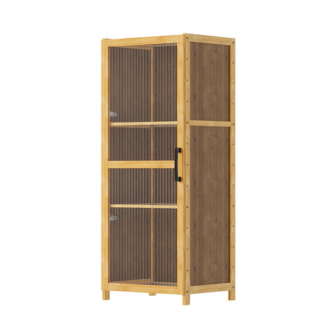 3-Tier Narrow Bookcase Storage Cabinet with Acrylic Door, FL250066