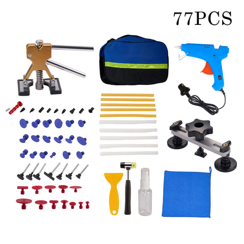 77 PCS Car Dent Repair Puller Kit with Hot Glue Gun Set, UR130030