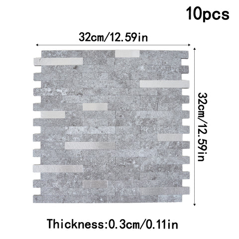 10Pcs Self-Adhesive Marble Wall Tile Stickers, HF070397