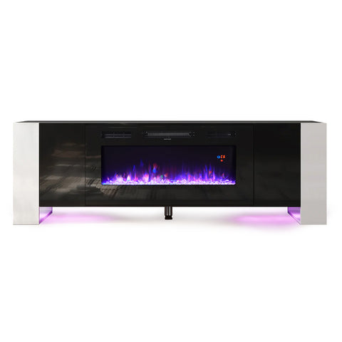 Recessed Electric Fireplace TV Stand with Remote Control, PM1665PM1666