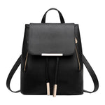 Black PU Leather Backpack, JW0021