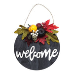 Livingandhome Halloween Welcome Sign Wreath Home Decoration, SW0582