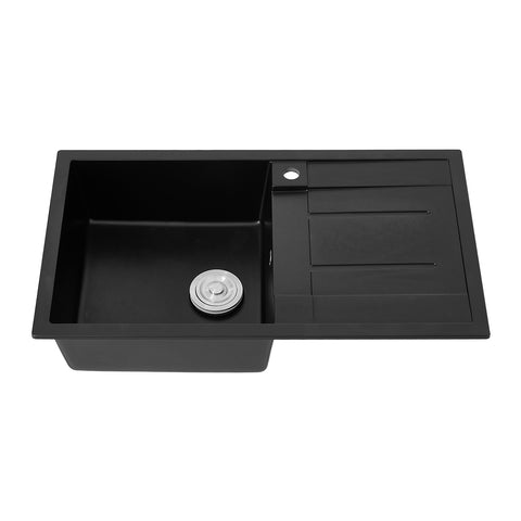 Single Bowl Kitchen Sink with Strainer Waste Kit, MK150009