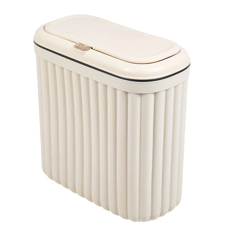 Slim Rubbish Bin With Press-Top Lid for Kitchen Bathroom, HH320039
